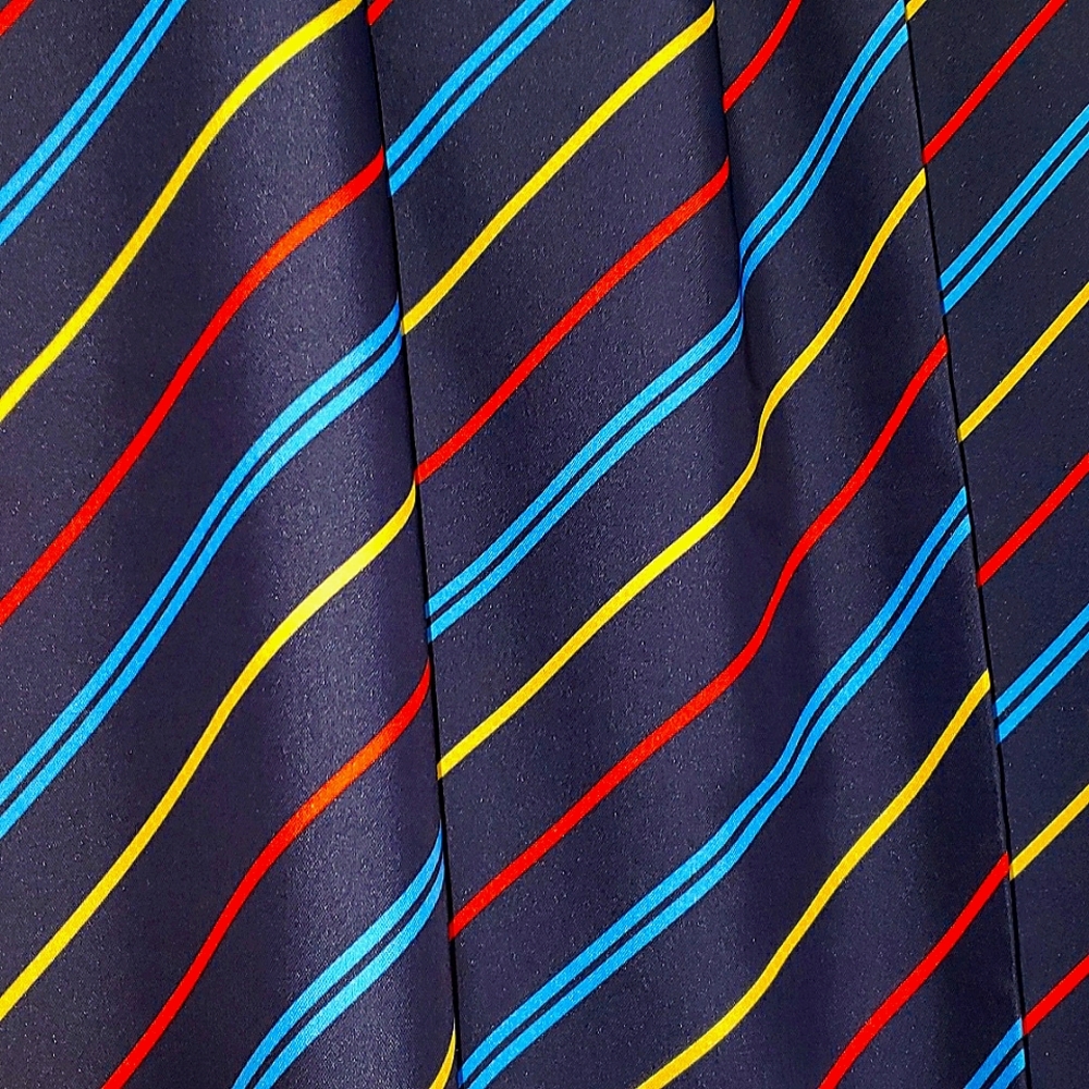 Silk fabric diagonal striped multicolor